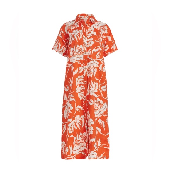 Mara Hoffman Hemp Shirtdress in Orange Floral - Fits M/L - Picture 4 of 12